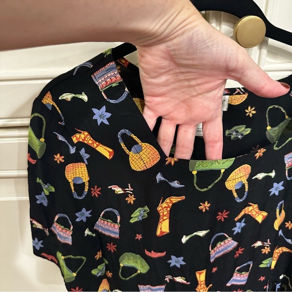 Coldwater Creek Cottagecore Girly Y2K 90’s Novelty Print Women’s Midi Dress Med - Picture 6 of 8